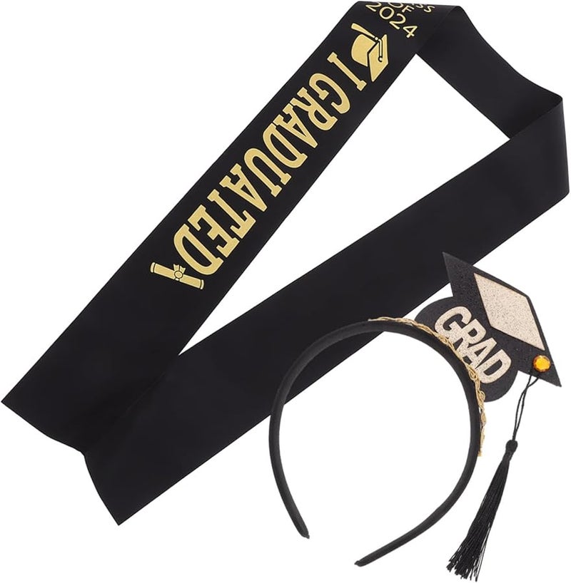 طقم إكسسوارات زي التخرج: طاقية وشريط للرأس وشال لزي البكالوريوس - Image 1